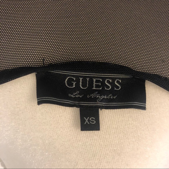 GUESS Black Sheer Mesh Fit & Flare Skater Dress - Picture 5 of 5